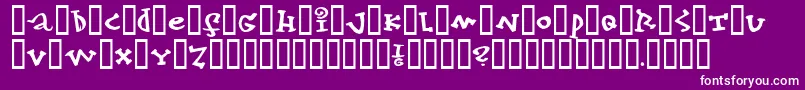 Fonte konfekt – fontes brancas em um fundo violeta