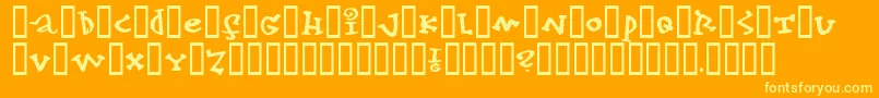 konfekt Font – Yellow Fonts on Orange Background