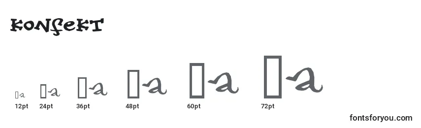 Größen der Schriftart Konfekt (131876)