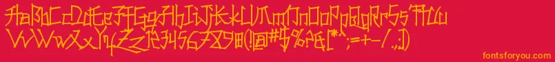 KONFUC   Font – Orange Fonts on Red Background