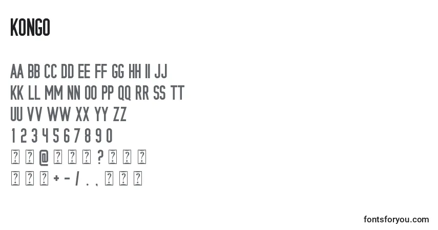 Шрифт KONGO – алфавит, цифры, специальные символы