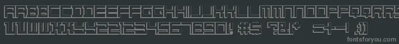 Konstructiv   3D   dker-fontti – harmaat kirjasimet mustalla taustalla