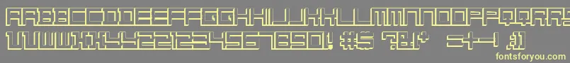 Konstructiv   3D   dker-fontti – keltaiset fontit harmaalla taustalla