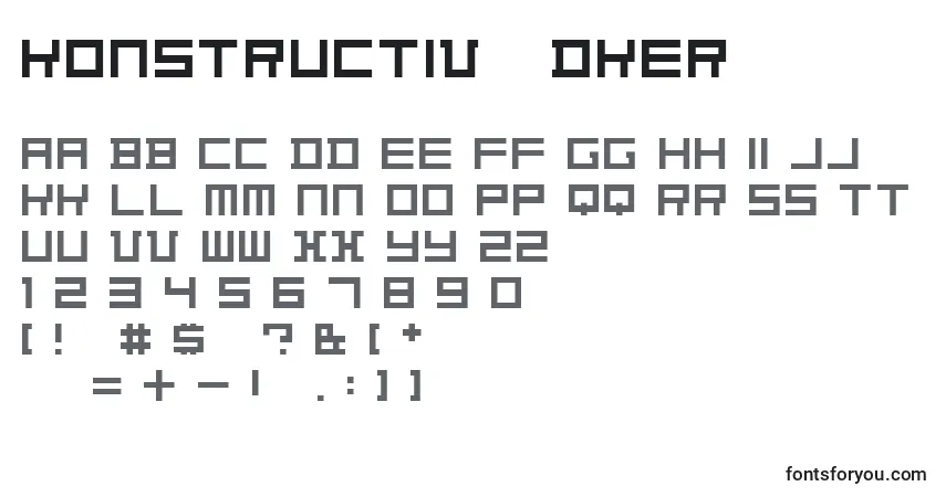 Schriftart Konstructiv   Dker – Alphabet, Zahlen, spezielle Symbole