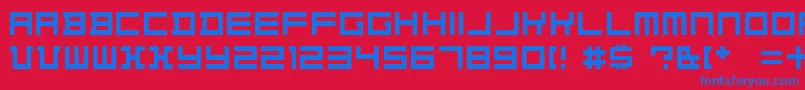 フォントKonstructiv   Dker – 赤い背景に青い文字