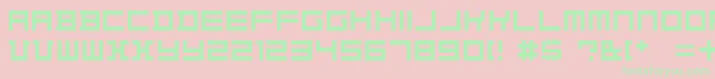 Konstructiv Dkerフォントについての詳細 フォントKonstructiv Dker – ピンクの背景に緑の文字