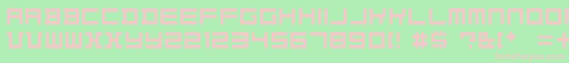 フォントKonstructiv   Dker – 緑の背景にピンクのフォント