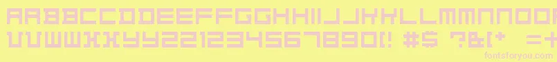 フォントKonstructiv   Dker – ピンクのフォント、黄色の背景
