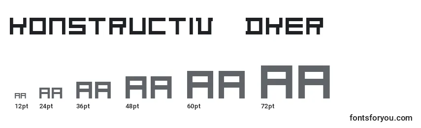 Размеры шрифта Konstructiv   Dker