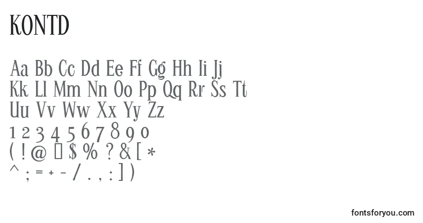 A fonte KONTD    (131881) – alfabeto, números, caracteres especiais