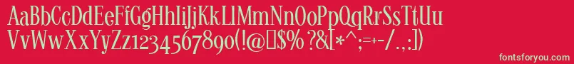 フォントKONTD    – 赤い背景に緑の文字