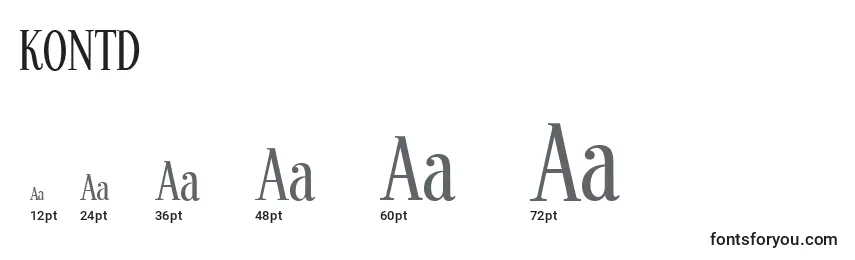 Размеры шрифта KONTD    (131881)