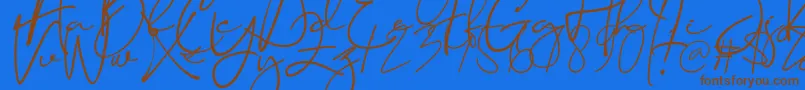 Konya Font – Brown Fonts on Blue Background