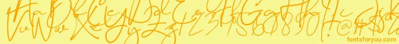 Konya Font – Orange Fonts on Yellow Background