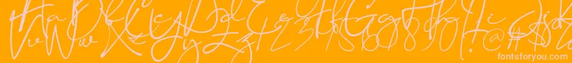Konya Font – Pink Fonts on Orange Background