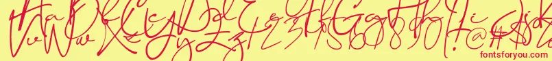 Konya Font – Red Fonts on Yellow Background