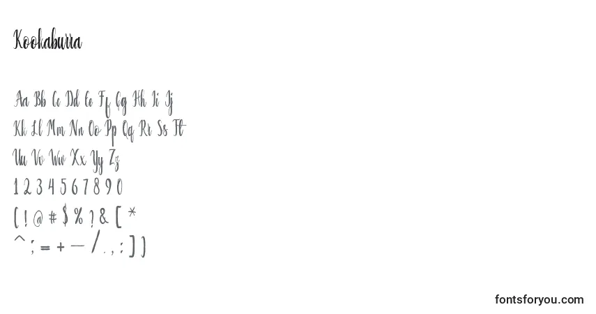 Czcionka Kookaburra (131883) – alfabet, cyfry, specjalne znaki