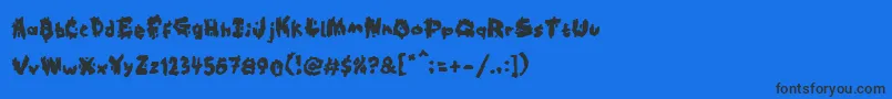 フォントKookaburra – 黒い文字の青い背景