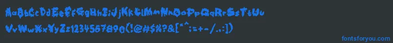 Kookaburra-fontti – siniset fontit mustalla taustalla