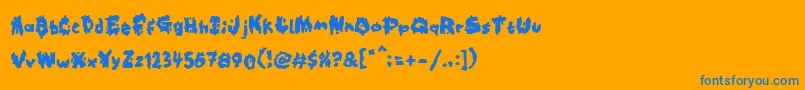 Kookaburra-fontti – siniset fontit oranssilla taustalla
