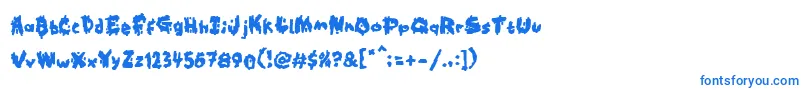 フォントKookaburra – 白い背景に青い文字