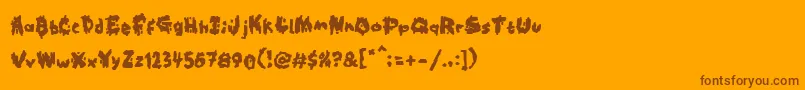 Kookaburra-Schriftart – Braune Schriften auf orangefarbenem Hintergrund