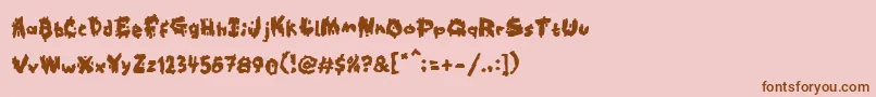 Kookaburra-fontti – ruskeat fontit vaaleanpunaisella taustalla