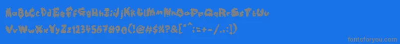 Kookaburra-fontti – harmaat kirjasimet sinisellä taustalla