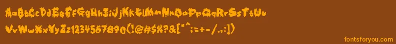 Kookaburra-fontti – oranssit fontit ruskealla taustalla