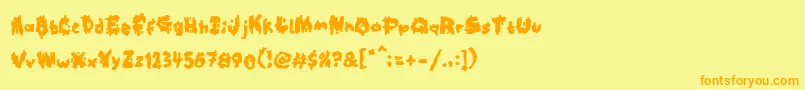 Kookaburra Font – Orange Fonts on Yellow Background