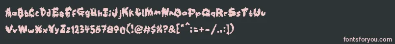 Kookaburra-fontti – vaaleanpunaiset fontit mustalla taustalla