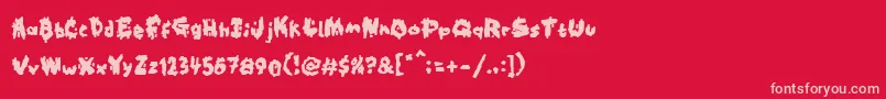 フォントKookaburra – 赤い背景にピンクのフォント