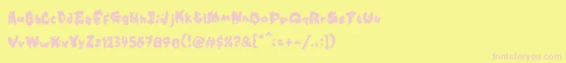 Kookaburra-fontti – vaaleanpunaiset fontit keltaisella taustalla