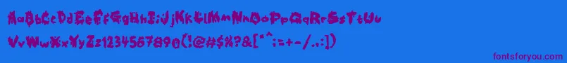 Kookaburra-Schriftart – Violette Schriften auf blauem Hintergrund