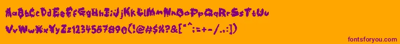 フォントKookaburra – オレンジの背景に紫のフォント