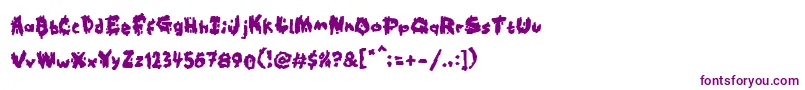 Kookaburra-fontti – violetit fontit valkoisella taustalla