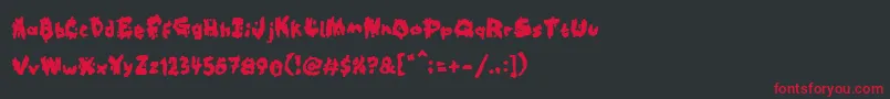 Kookaburra-fontti – punaiset fontit mustalla taustalla