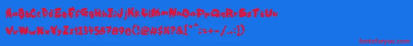 Kookaburra Font – Red Fonts on Blue Background