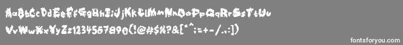 Kookaburra-Schriftart – Weiße Schriften auf grauem Hintergrund