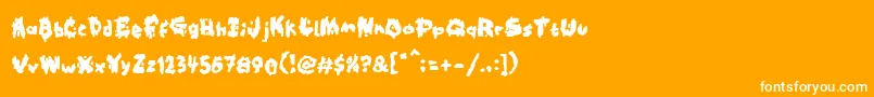 Kookaburra-fontti – valkoiset fontit oranssilla taustalla