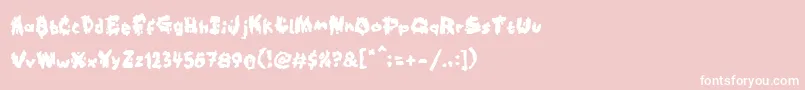 Kookaburra-fontti – valkoiset fontit vaaleanpunaisella taustalla