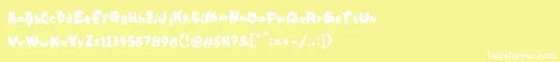 Шрифт Kookaburra – белые шрифты на жёлтом фоне