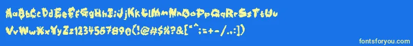 Kookaburra Font – Yellow Fonts on Blue Background