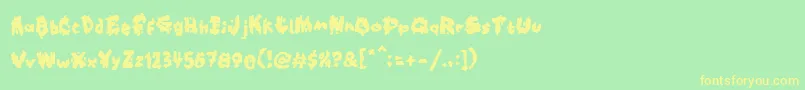 Kookaburra Font – Yellow Fonts on Green Background