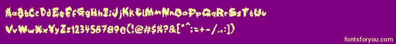 Kookaburra-fontti – keltaiset fontit violetilla taustalla
