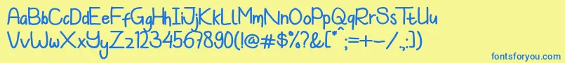 Koowalsky Font – Blue Fonts on Yellow Background