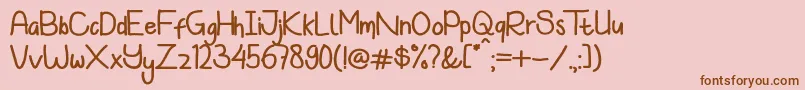 Czcionka Koowalsky – brązowe czcionki na różowym tle