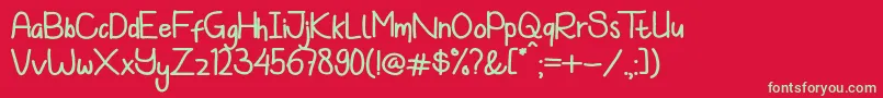 Koowalsky Font – Green Fonts on Red Background
