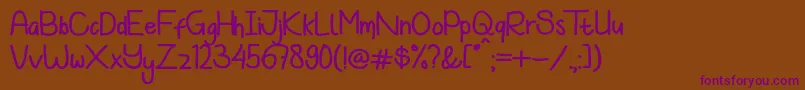 Koowalsky-Schriftart – Violette Schriften auf braunem Hintergrund