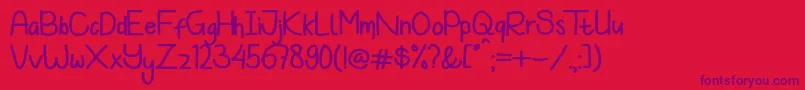 Koowalsky Font – Purple Fonts on Red Background